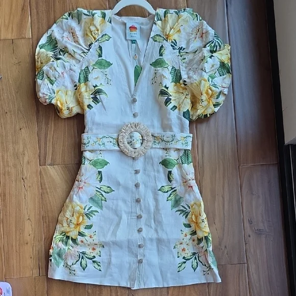 Floral Puff Sleeve Dress - Picture 4 of 5